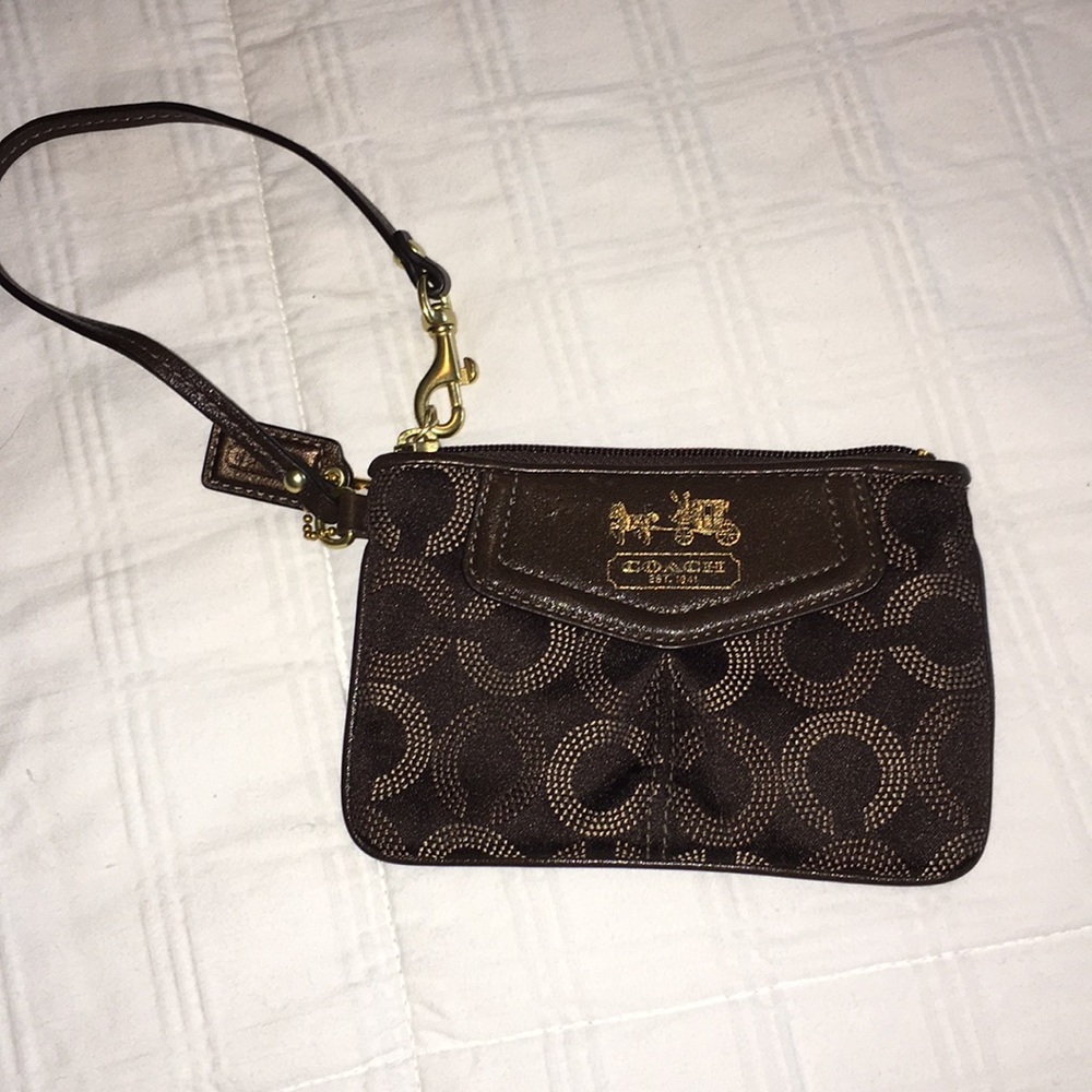 Coach wristlet brown